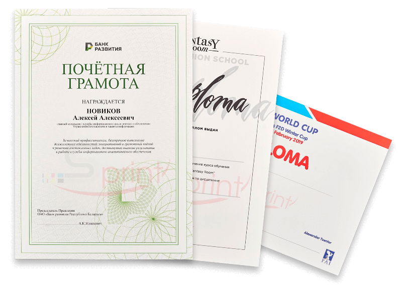 Дипломы sprintsalon.by
